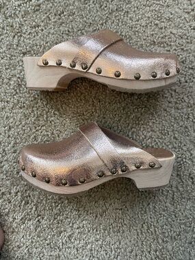 French Rose Gold Clogs